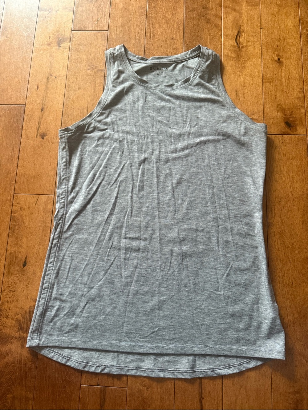 Athleta Light Gray Scoop-Neck Tank Top
